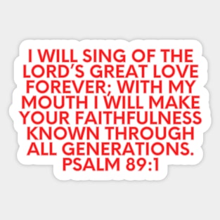 Bible Verse Psalm 89:1 Sticker